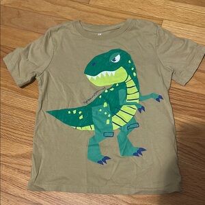 Dinosaur Graphic Kids T-Shirt - Green and Tan
